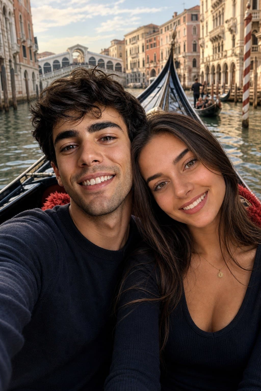 AI couple portrait romantic venice canals